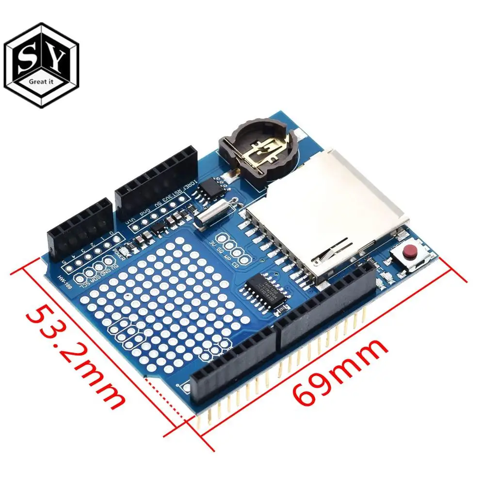 Новый модуль регистратора данных для arduino UNO щит V1.0 SD карты arduino|Интегральные