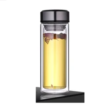 Высокая термостойкость двухслойный стеклянная чашка для кофе чашка офис фильтр для чашки чая 320 мл