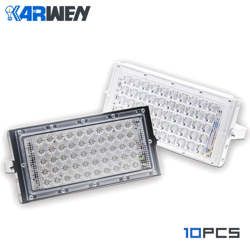 KARWEN 10 шт Светодиодный прожектор Водонепроницаемый отражатель лампы 50 W IP65 220 V пейзаж наружного освещения Светодиодный прожектор Прожектор