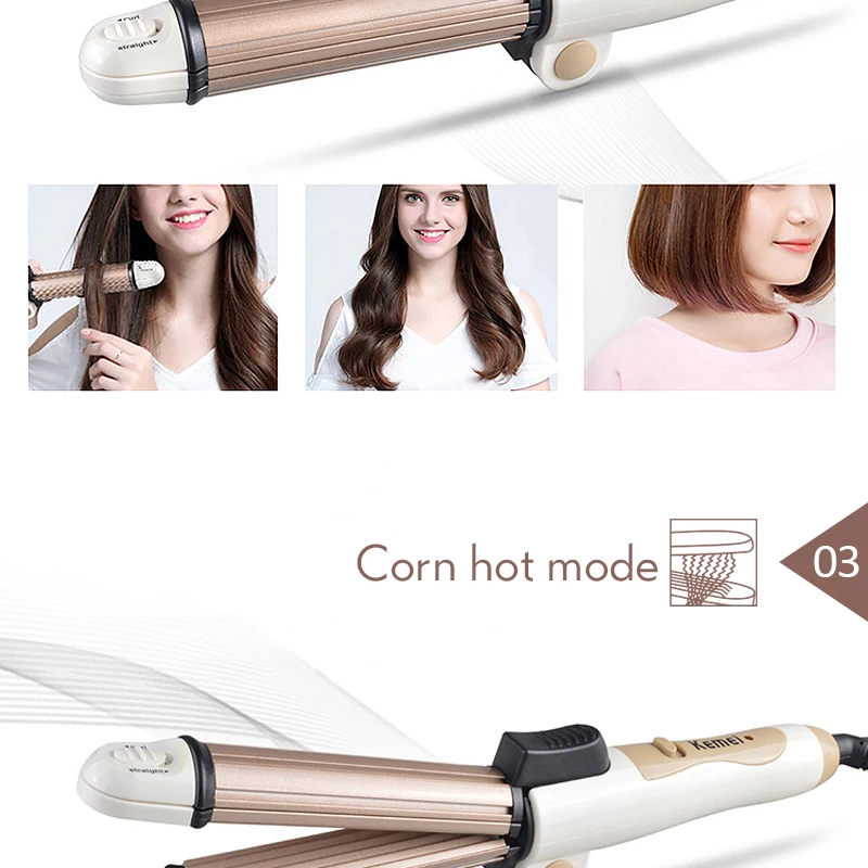 Mini Electric Ceramic Hair Curler Straight Hair Flat Iron Corn Foldable Hair Straightener Female Household DIY Styling Tool 38D