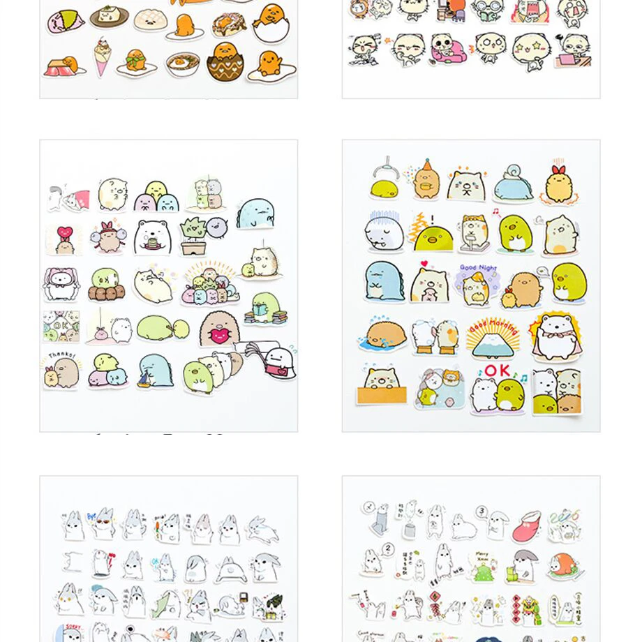 カワイイ漫画動物食品花日記スタッフ文房具ステッカースクラップブッキング日記装飾ラベルキッズギフトかわいい文房具 Stationery Sticker Stationery Cutestationery Stationery Aliexpress
