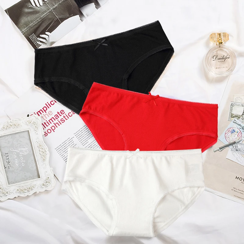 

Sexy Panties For Women Seamless Plus Size Briefs Cotton Underwear Underpants Solid Low-Waist Fashion Intimates #D