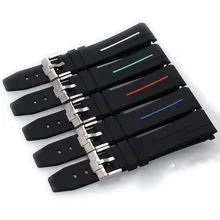 Curved Silicone Watch Strap Accessories for Omega Watches Replacement Width 20mm Watchbands Rubber Wristbands