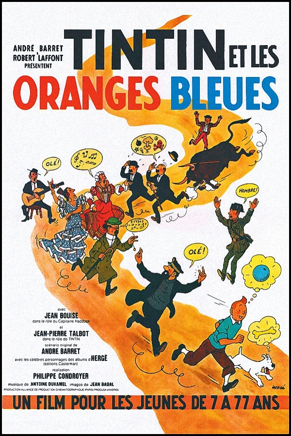 Oranges Bleues Tin Tin Vintage movie poster reproduction.