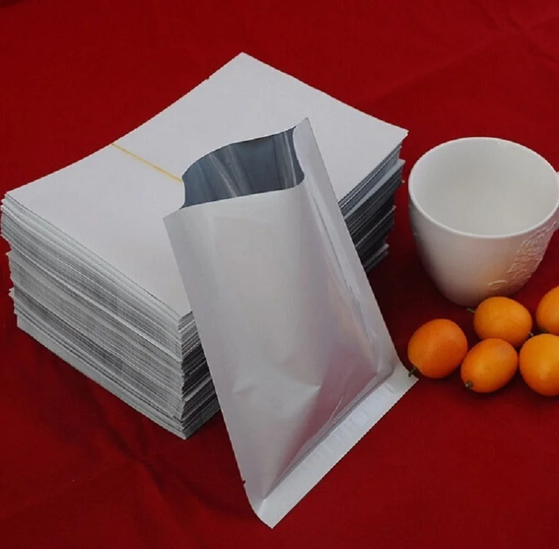 13*18cm Silver Aluminium Foil Stand Up Zip lock Bag Food Storage Resealable Ziplock Bag 300piece