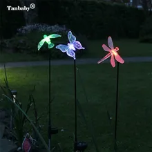 3 шт./лот Солнечный газон свет птица бабочка стрекоза ландшафтное освещение изменение цвета Кола Открытый Солнечный сад свет