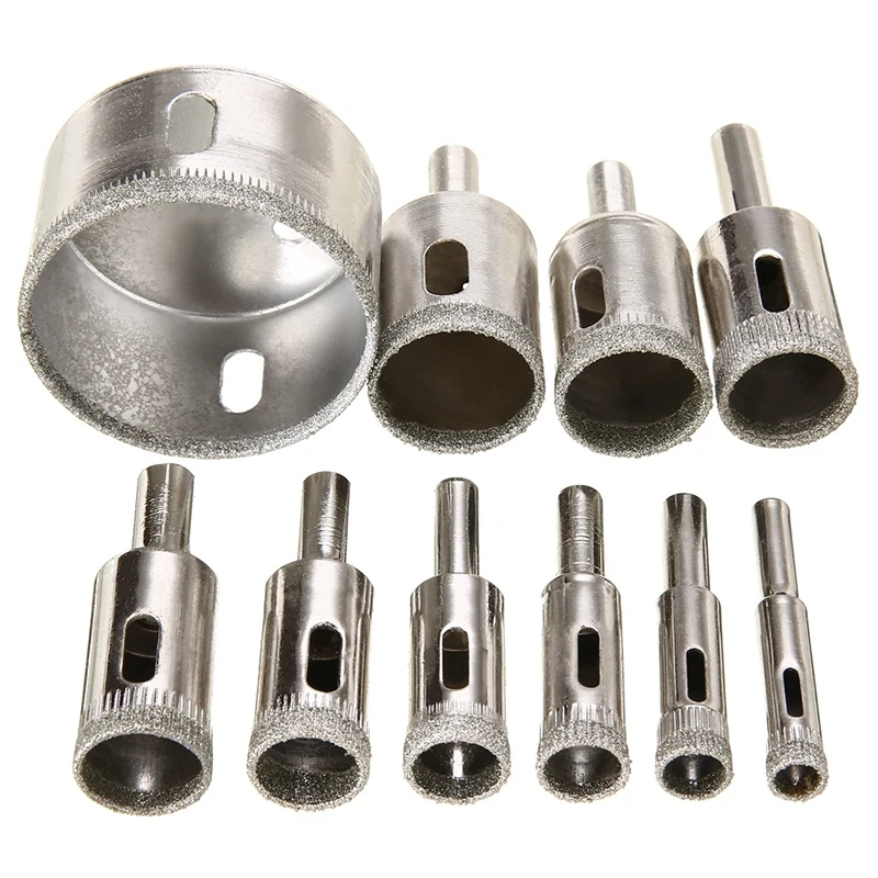 10Pcs Diamond Coated Drill Bits Hole Saw Holesaw Glass Granite Tile Cutter Masonry Drilling Tool | Инструменты