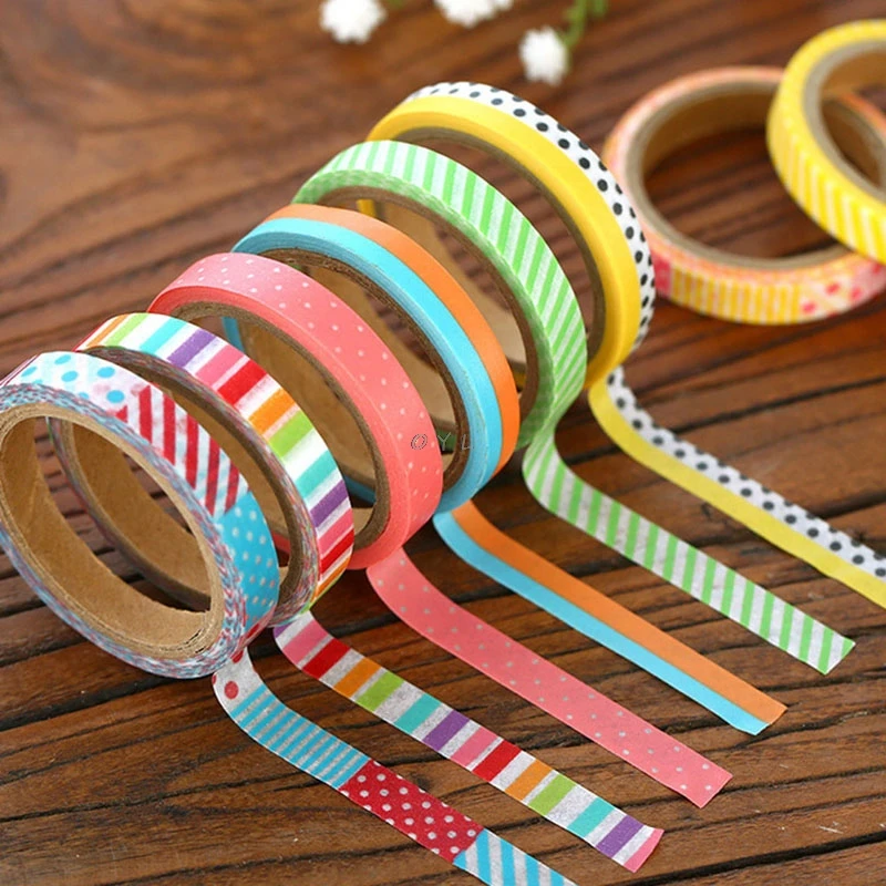 

3pcs DIY 5M Paper Sticky Adhesive Sticker Decorative Scrapbooking Washi Tape