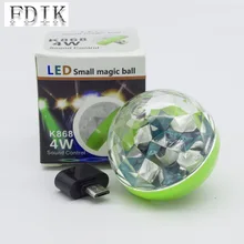 Светодиодный маленький магический шар лампа 4 Вт DC 5 в автомобильный USB звуковой контроль светильник DJ сценический светильник ing effect вечерние KTV красочная атмосферная лампа