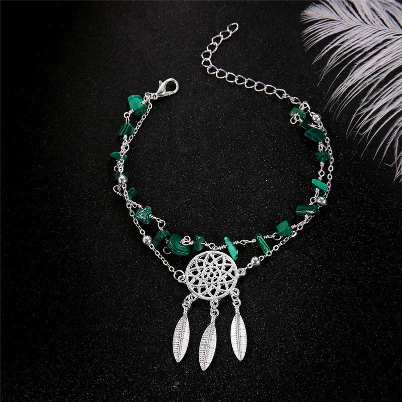 Women Chain Dreamcatcher Anklet Jewelry Beach Section Anklets Beads Boho Foot Gothic Bohemian DropShiping F01 (2)