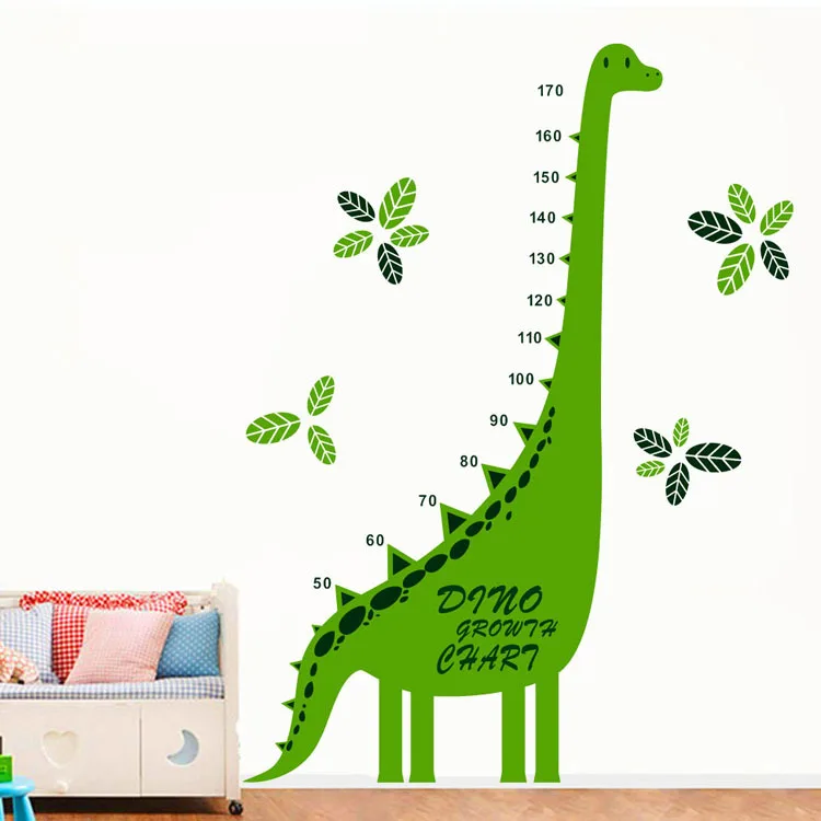 free shipping green dinosaur animal growth chart height animal height chart wall sticker