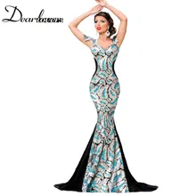 Dear lover Silver Sequin Embellishment Elegant Mermaid Party Dresses Women Formal Gown Robe Longue Femme Autumn 2017 LC60844