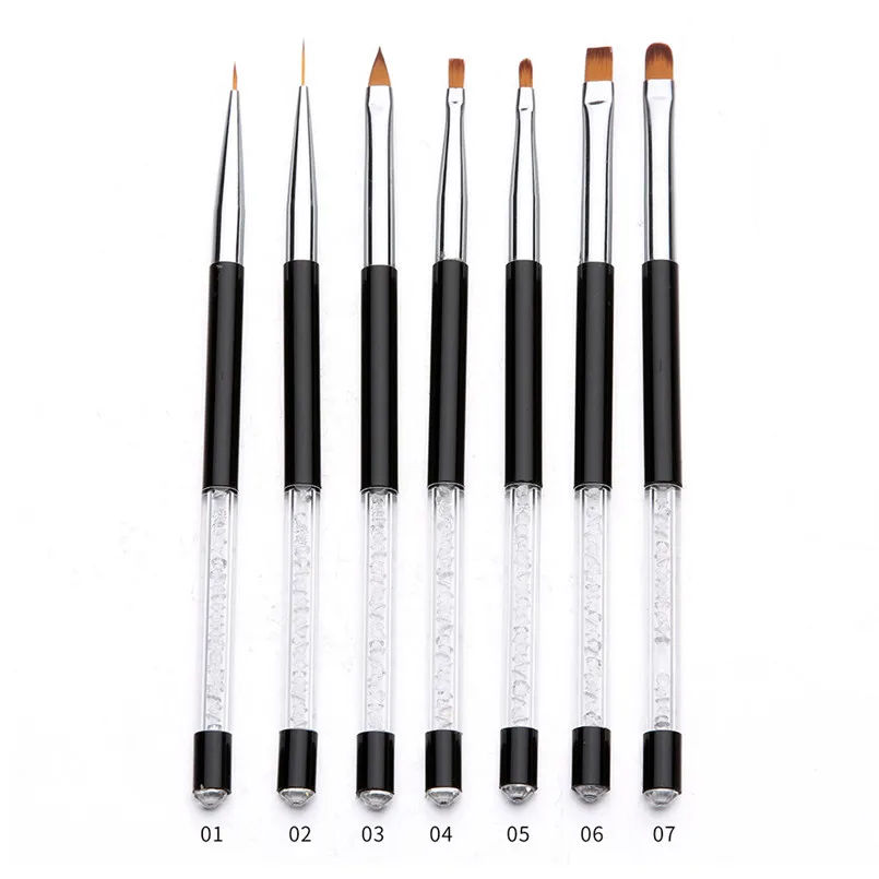 

7 pcs UV Gel Acrylic Nail Art Brush Painting Pen Set Nails Design Manicure Tool nailart pencils N1