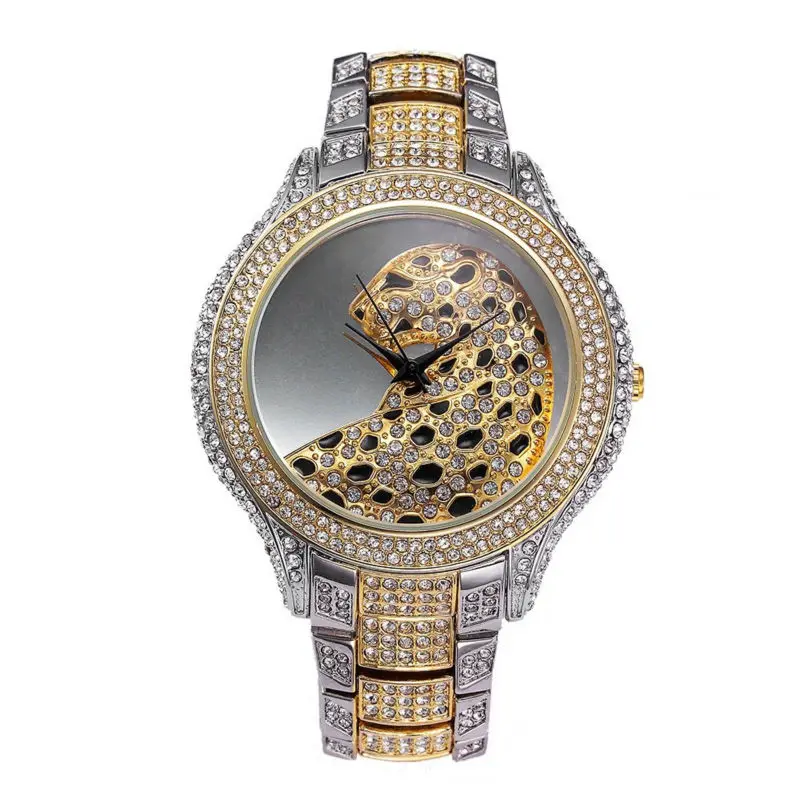 

2017 New Fashion Silver Top Luxury Watches High Quality Women Rhinestone Crystal Quartz Watches Lady Leopard Dress Wristwatches