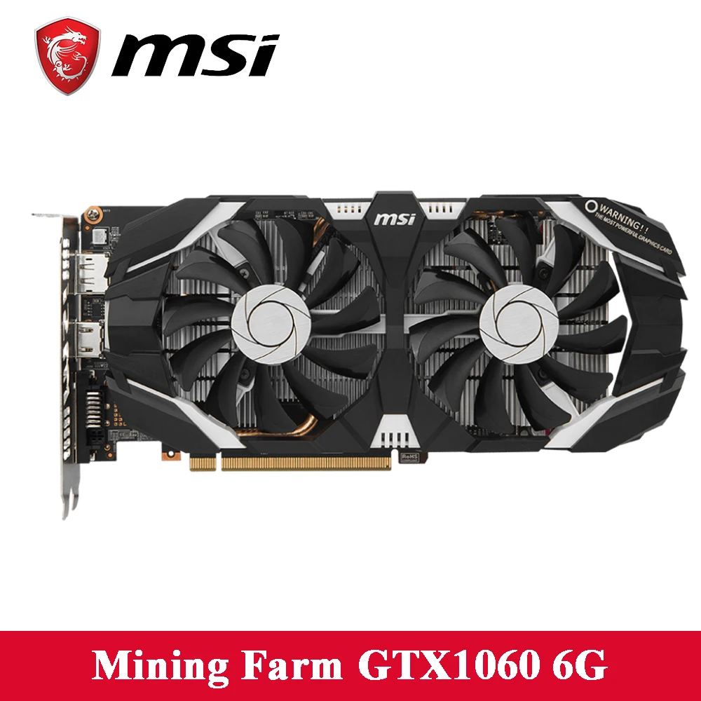 MSI Графика карта GEFORCE GTX1060 6GT OC видео карты 6 г NVIDIA 192bit 8008 мГц 1544-1759 16nm для д/ETH |