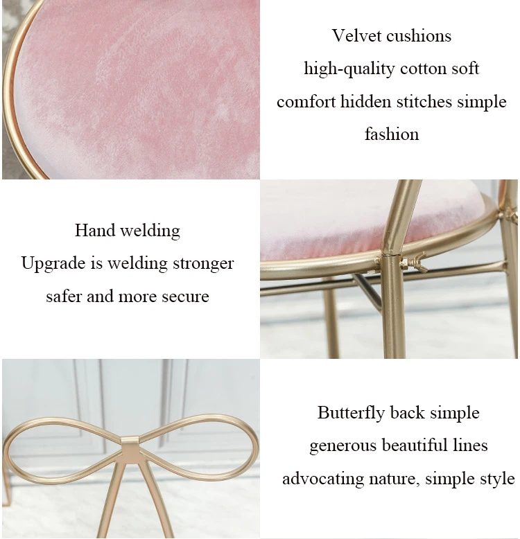 Nordic Iron Casual Bow Back Chair Cafe Modern Dining Chair Restaurant Restaurant Meeting Room Chair Chairvelvet Dining Chairs