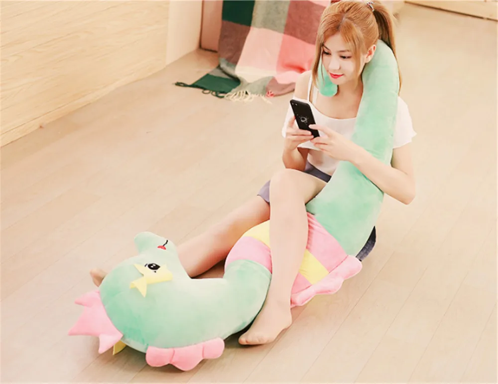 Fancytrader Lovely Pop 160cm Large Soft Animal Sea Horse Stuffed Pillow Stuffed Cartoon Hippocampal Toy Doll Kids Gift9