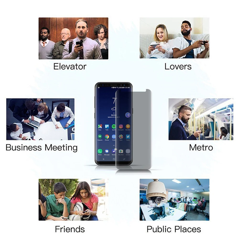 GerTong конфиденциальность 3D Закаленное стекло пленка для samsung Galaxy S9 S9+ S8 Plus Note 9 Note 8 Антибликовая Защитная пленка для экрана