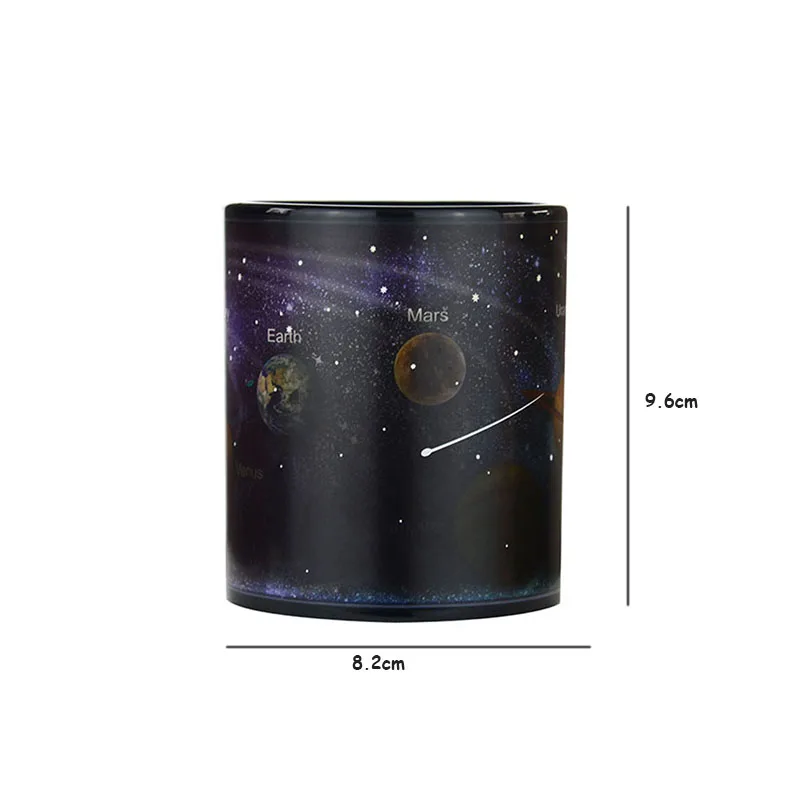 6Free shipping new arrival ceramic color changing coffee mug Heat senstive tea cup magic mugs supprised gift The solar system