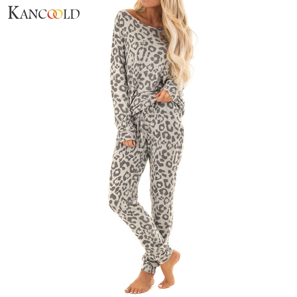 Женский спортивный костюм KANCOOLD комплект из 2 предметов штаны с леопардовым