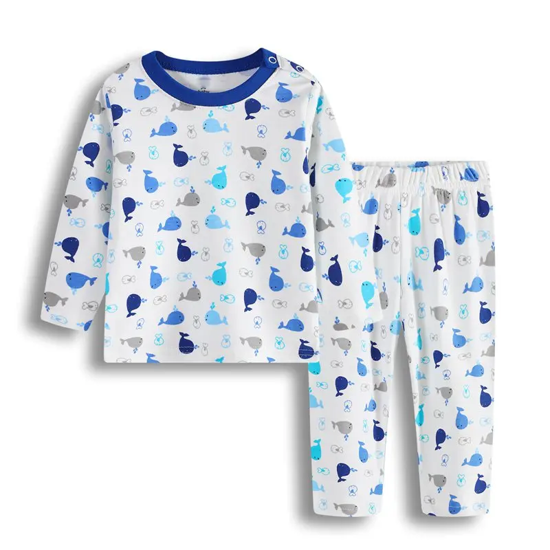 2018 Autumn Winter Newborn Baby Boys Girls Clothing-Set Cotton Kids Flowers Fish Airplane Princess Car Pajamas clothes suit (14)