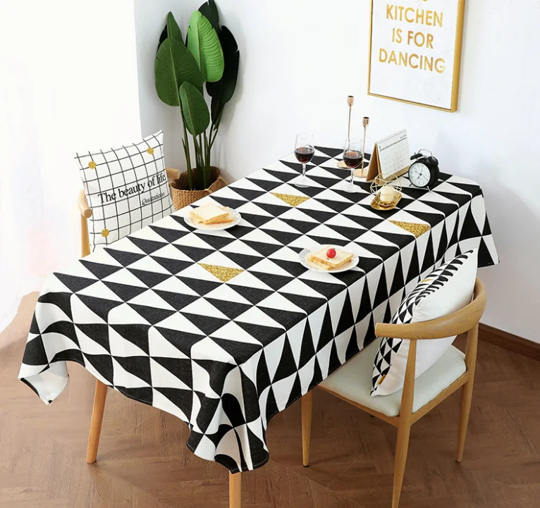 

Modern Simple Durable Thick Cotton Waterproof Oilproof Kitchen Table cloth Rectangular Cover cloth Modern Home Decoration LF101