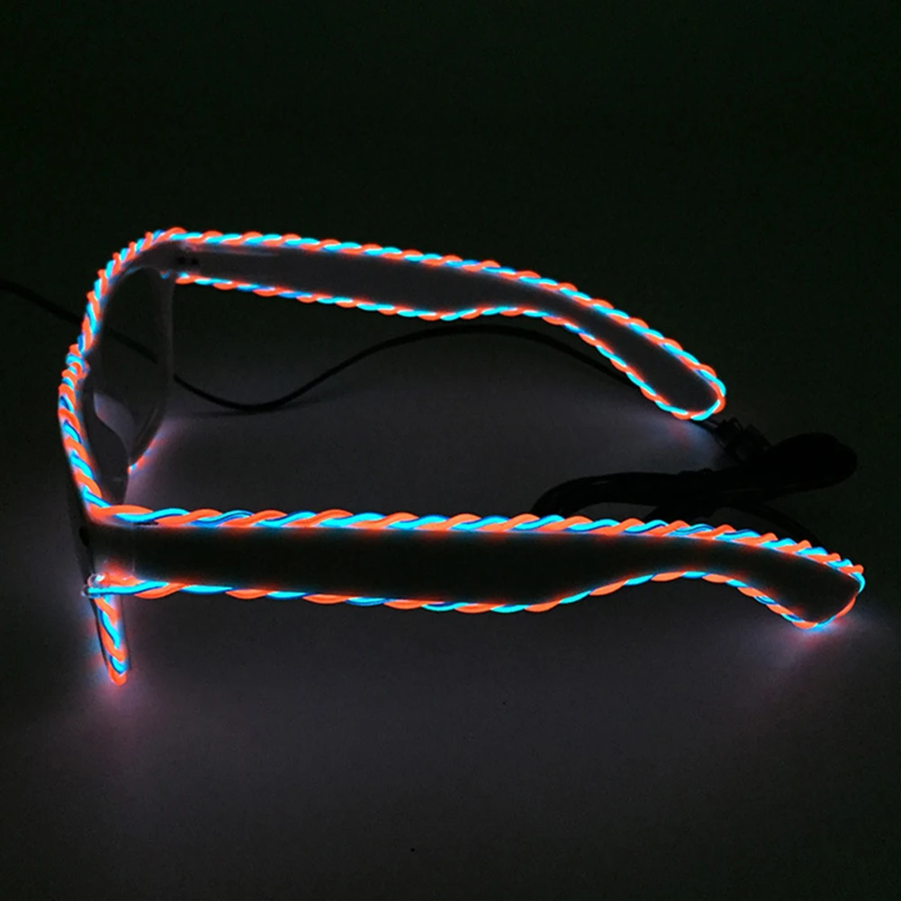 Световой Прохладно стекол два Цвет обмотки EL холодный свет линия очки бар фестиваль белая рамка очки