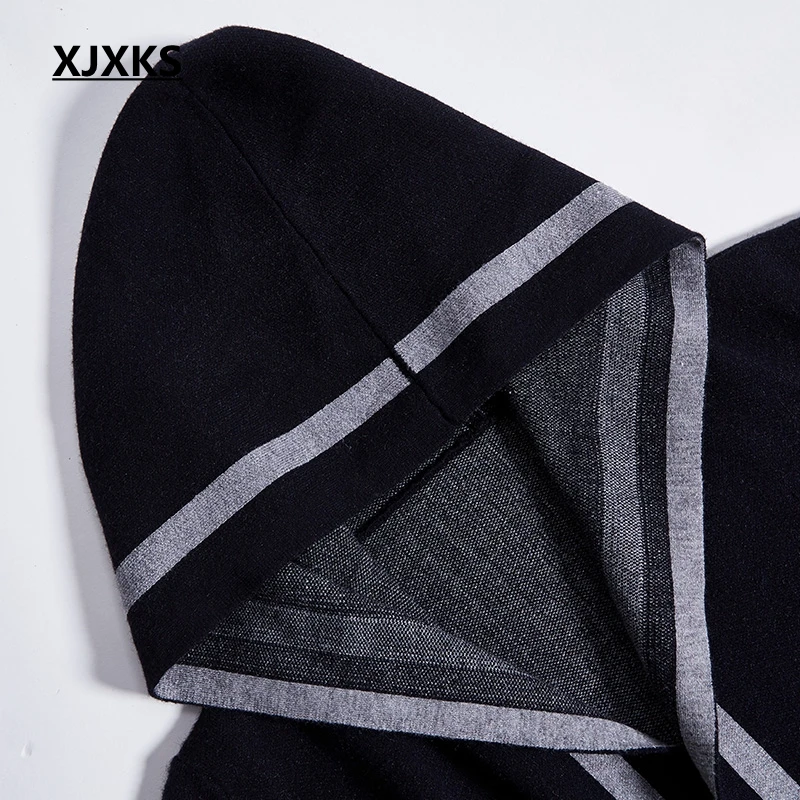 XJXKS Новинка зимнее пальто Женское шерстяное пальто женский корейский стиль Длинное свободное элегантное шерстяное пальто женское пальто с капюшоном