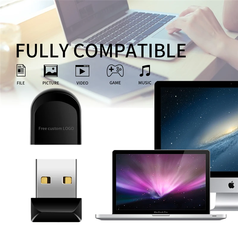 

Small Mini Black USB Flash Drive 16GB 32GB 64GB USB 2.0 Pendrive 4GB 8GB Cle Usb Disk Wholesale Pen Drive 128GB Memory Disk Gift