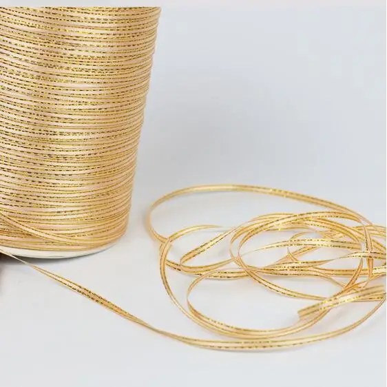 50 ярдов 1/8 ''(3 мм) Золотая белая лента высокого качества корсажные атласные ленты для упаковки подарков ленты для украшения свадебной вечеринки - Цвет: beige