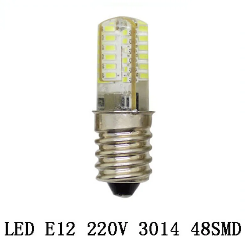 

1X E12 Led Bulb Light 24 32 48 LEDS 220V 3W 5W 7W Corn Bulb SMD3014 Silicone Candle lamps For Crystal Chandelier Lighting