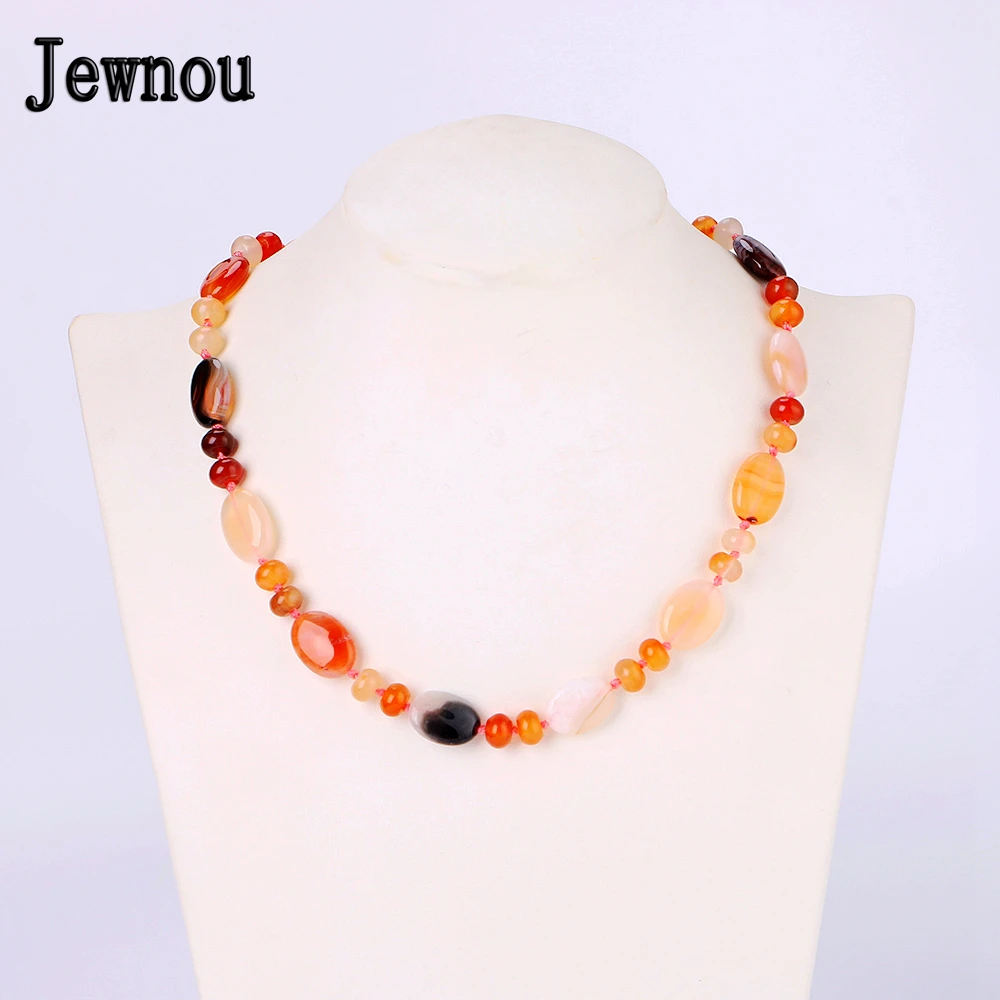 

Jewnou Agate Supergirl Necklace Natural Crystal Engagement Jewelry Necklace Trendy Original New Hot Sale Easter Lucky Rose Spot