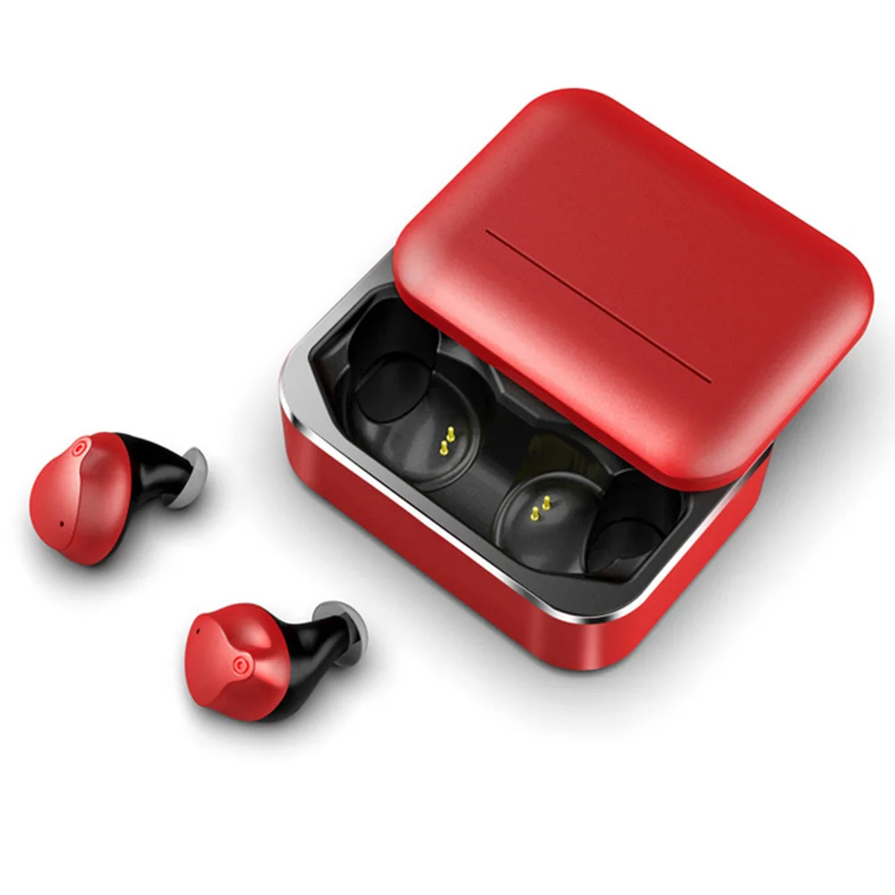 TWS V10 Bluetooth 5,0 беспроводные наушники стерео Бас спортивные игровые Вкладные наушники с микрофоном IPX5 Водонепроницаемая гарнитура для iOS Andriod - Цвет: Красный