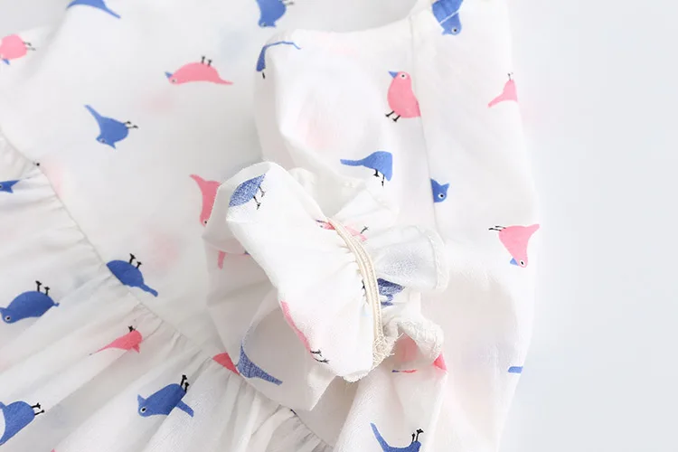 2018 Hot Summer 2 3 4 6 8 9 10Years Thin Sweet Cute Cartoon Animal Print Blouse Baby Kids Girls Short Lantern Sleeve Dress Shirt (23)