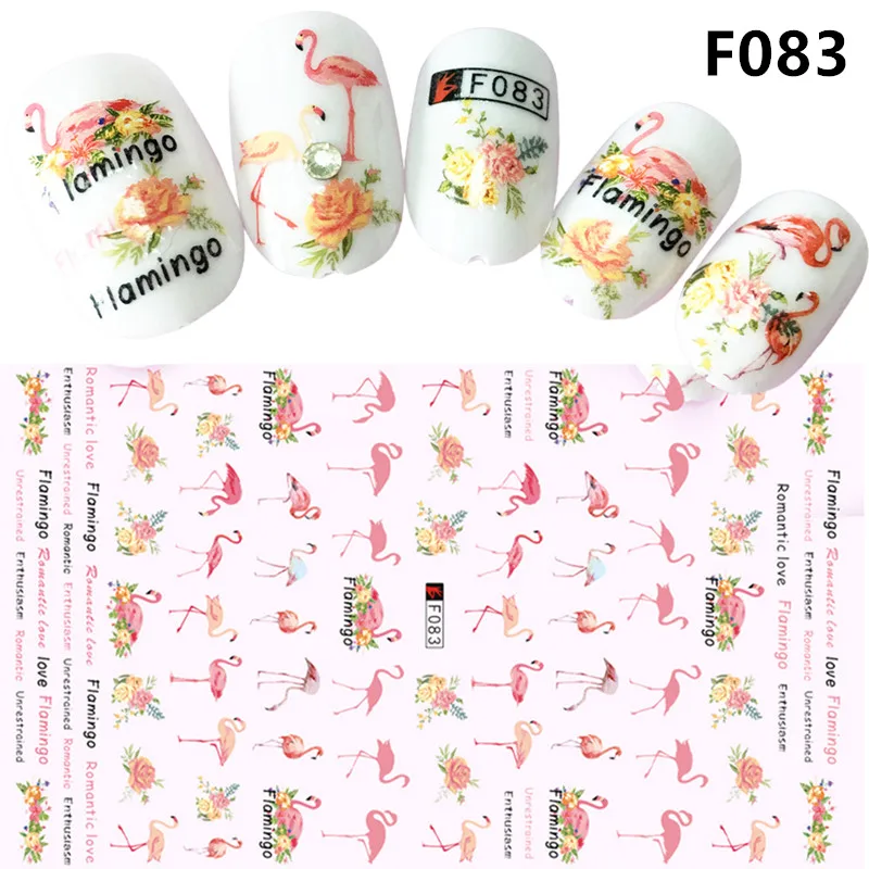 1 лист, единорог, фламинго, наклейки для ногтей, кружевные цветы, сушеные украшения для ногтей, лаванда, 3D наклейки s DIY, маникюр, наклейки для ногтей