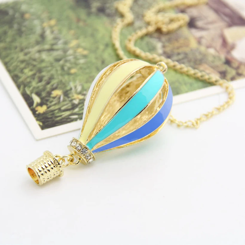 

Diomedes Newest Creative New Fashion Colorful Necklace Jewelry Women Aureate Drip Hot Air Balloon Pendant Necklace