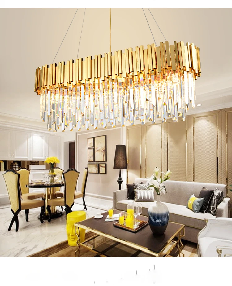 Люстра для ресторана Золотая из нержавеющей стали американский стиль ретрофор гостиная спальня зал для гостиниц и столовых Мода