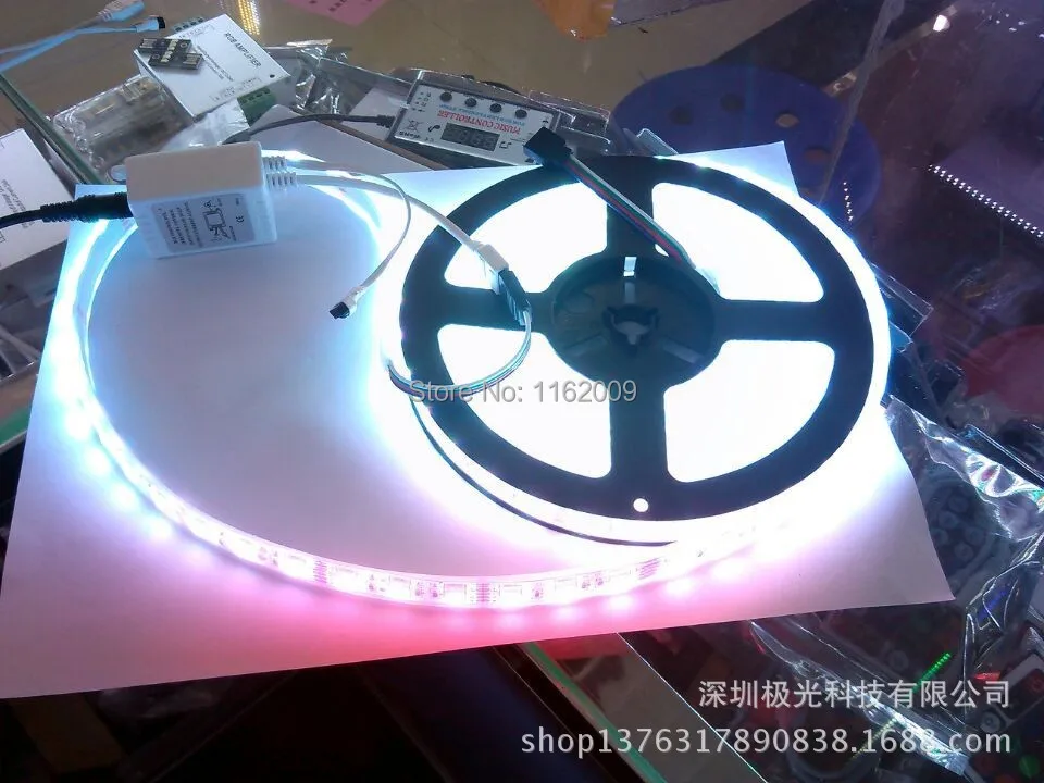

Free shipping 5meters/lot 60 led/m 5050 W/RGB led strip 5m/60W high lumens extra bright waterproof ip65