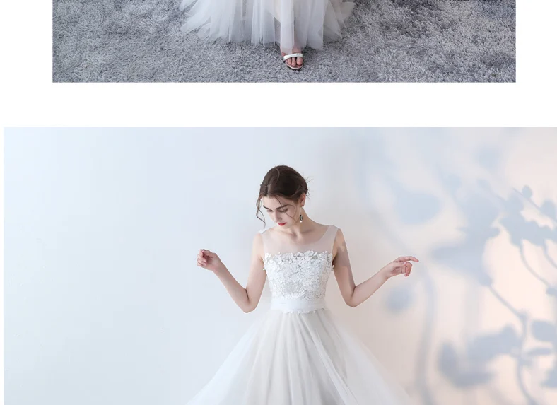 Scoop Tulle Lace Appliques Zipper A-line Ivory Wedding Dress