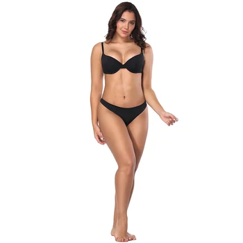 

Plus Size Women Underwire Push Up Bra Set Solid Sexy Underwear Women Set Black Red White Everyday Lingerie Set BS4040 PS5030