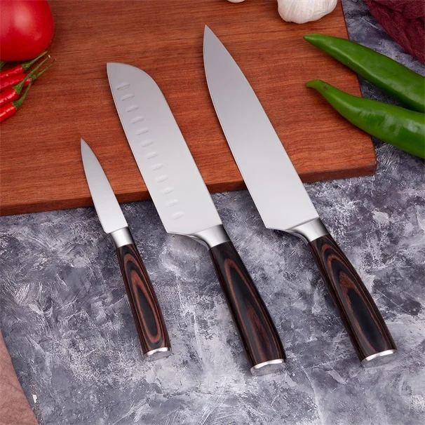 Mokithand 5pcs Kitchen Knife Set Professional Japanese Chef Knives 7CR17 High Carbon Stainless Steel Meat Santoku Paring Knife - Цвет: 3pcs Each Set