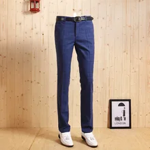 Досуг Новое поступление Осенний Человек зеленый супер тонкий брюки умный Повседневный Свадебный Жених джентльмен деловой мужской клетчатый Костюм длинные брюки