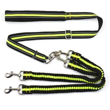 Reflective Double Dog Leash No Tangle pet Leash for Walking Two Dogs Adjustable Strong Dog Lead two dog leash coupler