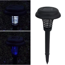 Новая солнечная противомоскитная лампа наружная пластиковая круглая солнечная батарея, для сада Светодиодный убийца комаров