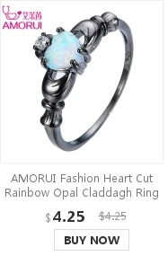 AMORUI, винтажная черная золотая, Радужная, фиолетовая, зеленая, синяя, CZ камень, сердце, обручальные кольца для женщин, модное кольцо с опалом, ювелирное изделие, подарок