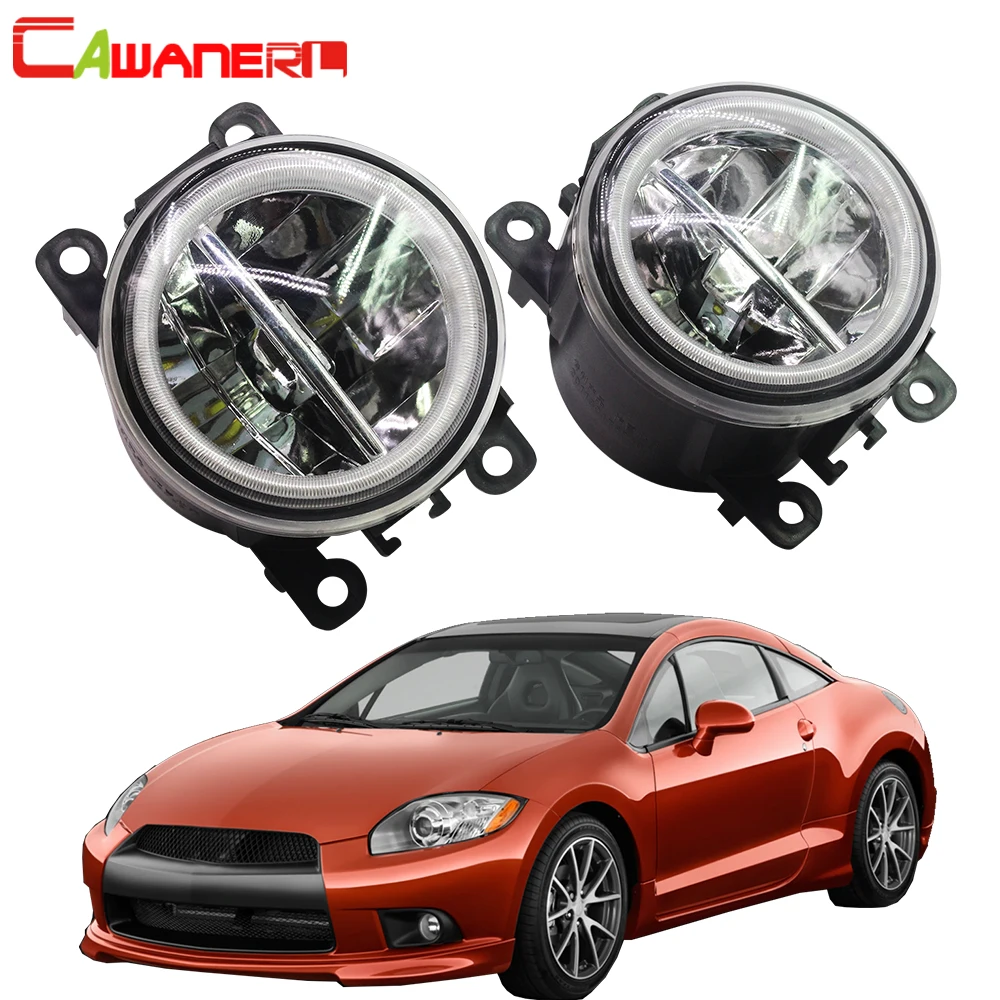 

Cawanerl Car Accessories 4000LM LED Lamp Fog Light + Angel Eye Daytime Running Light DRL 12V For Mitsubishi Eclipse 2006-2012