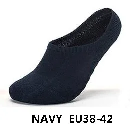 6 шт. = 3 пар/лот, мужские невидимые стильные хлопковые носки в полоску, Нескользящие, высокое качество, новинка, большие размеры - Цвет: navy
