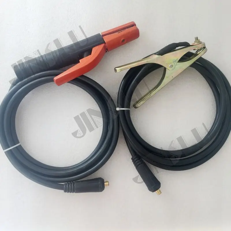 

300A Electrode holder Arc welding plug 10-25mm Lead Cable 3 Meter+3M cable clamp