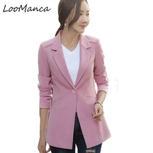 Длинный блейзер для женщин Костюм Feminino мода г. Осенняя куртка пальто женская одежда с длинным рукавом работы Femme Blaser Mujer