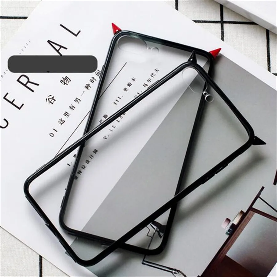

UVR Demon Devil Horns TPU Phone Cases For iphone X 6s 7 8 PLUS Case Mobile Phone Case Bag Back Covering Dust Plug Fundas Capa#